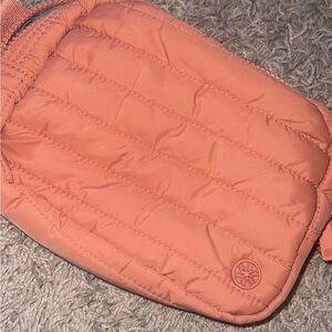Quilted Coral Puffer Cosmetic Pouch